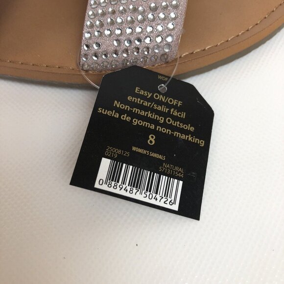 Big Buddha Womens 8 Silver Bling Rhinestone Flat Slip On Slide Sandals NEW NWT - Picture 5 of 6